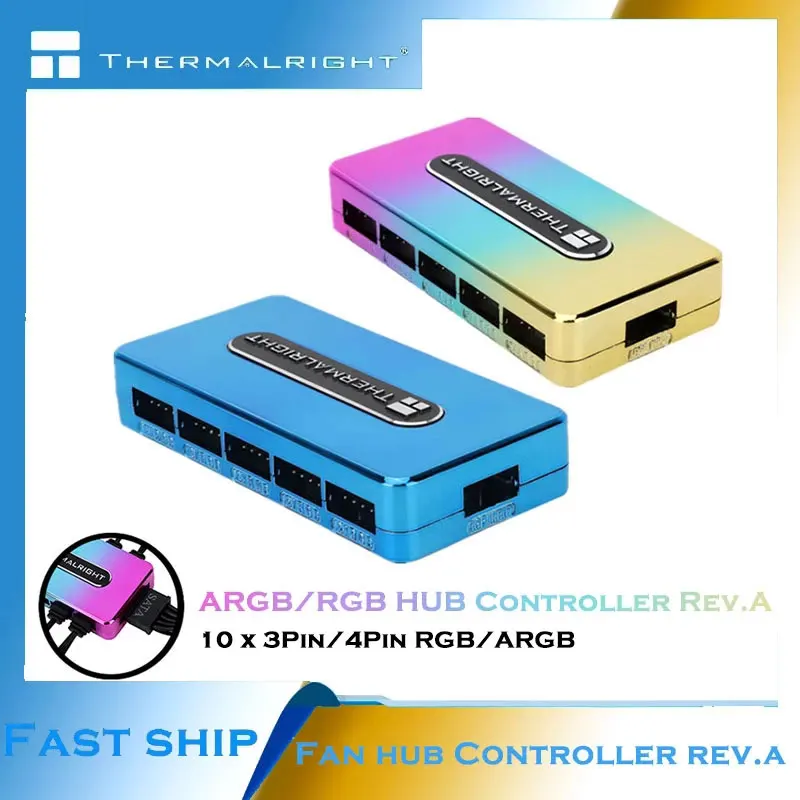 Thermalright RGB M/B SYNC Ventilator Rasvjetu hub, napajanje SATA,10x3Pin/4Pin ARGB/RGB Kontroler Rev.A 0