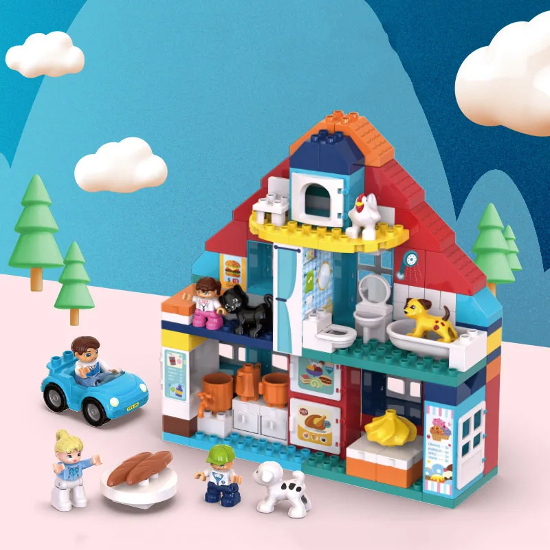 Obiteljske igračke serije velikih čestica gradivni blokovi Poklon Set Gradivni Blokovi, Pogled Na Ulicu Grada Arhitektura Cigle Dječje Igračke Božić