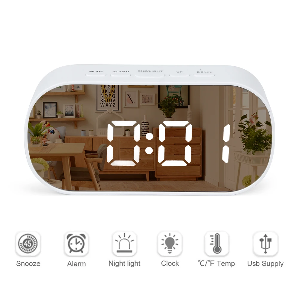 Led Alarm Slr Digitalni Sat Stolni Noćno Svjetlo Ponavljanje S Temperaturom E-Mail Despertador Kućni Dekor
