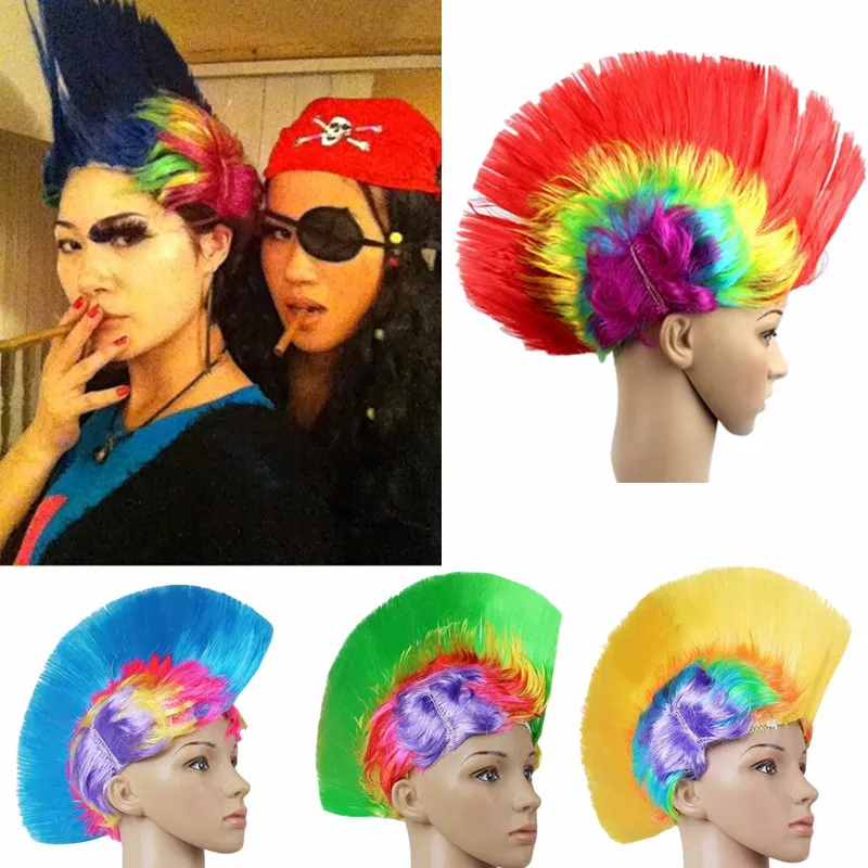 9 Stilova Pomodarski Češalj Perika Za Kosu Mohawk Rainbow Punk Odijelo Maske Šlem Žene Muškarci Halloween Party Bar Zabavna Frizura