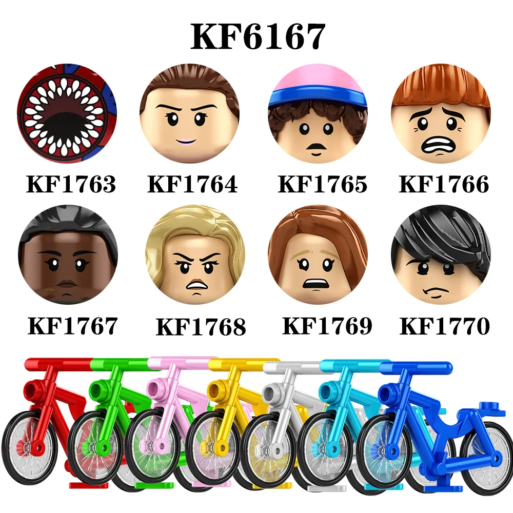 KF6167 Novi Mini-Gradivni Blokovi, Cigle S Bicikla Stranac Jedanaest Dustin Mike Wheeler Figurice Likova Za Dječje Igračke CY1001