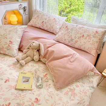 Kvalitetan pamuk set posteljine: 1 deka, 2 jastučnice (bez ručnici), prozračan, ugodan za kožu, za jednim/parna soba kreveta, 17 veličina 2
