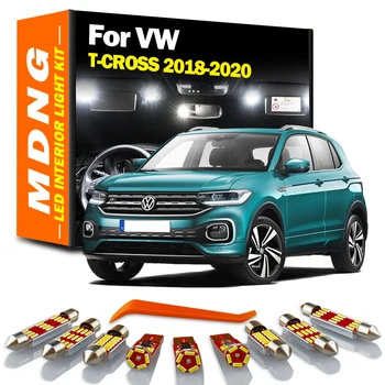 MDNG 9 kom. Za Volkswagen VW T-CROSS 2018 2019 2020 Canbus Komplet Led Unutrašnjosti Kartica Dome Lampa Za Prtljažnika Set Auto Žarulja Pribor