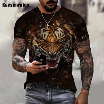 Muška majica s 3D ispis Tigar, Muške I Ženske Majice sa Okruglog Izreza i Kratkih Rukava Harajuku, Majice Оверсайз