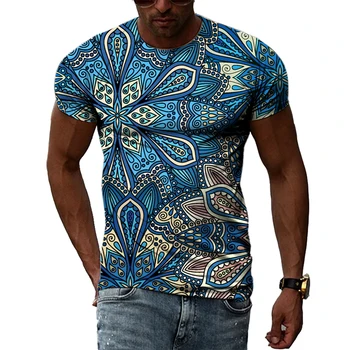 Boja nacionalnost Cvjetni Uzorak Unisex majice 3D Modni Svakodnevne Hip-Hop Ljetne Majice Identitet Moderan Muški Print Kratkih Rukava