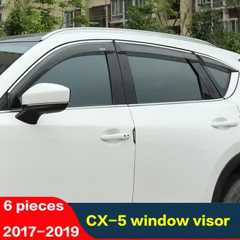 6 Kom./compl. Za Mazda CX-5 Cx5 2017-19 Prozor Vizir Bočnih Prozora Zaštita Od Sunca i kiše Štit Vanjski Pribor za Ukrašavanje karoserije