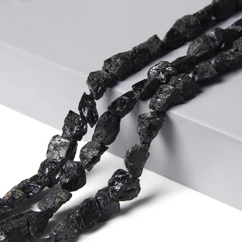 Crni Meteorit Nepravilnog Oblika Slobodnog Oblika Iz Prirodnog Sirovog Kamena Perle Za Nakit DIY Narukvica Ručno izrađene Ogrlice Naušnice Privjesak Pribor