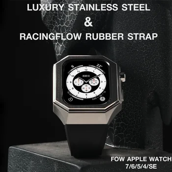 Keramička Oštrica Metalno Kućište za Apple Watch Remen 44/45 mm Gumeni Remen za Iwatch Series 7 6 5 4 SE RP RacingPremium KIT