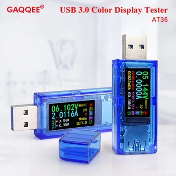 Gaqqee AT34 AT35 USB3.0 LCD-Voltmetar Ampermetar Mjerač Napona Struje Multimetar baterija i Napajanje USB Tester