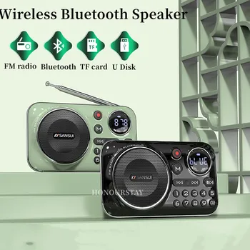 SanSui Radio Bežični Bluetooth Zvučnik Prijenosni Stereo Hi-Fi Kartica Zvučnik Digitalni Media player Music Player Vanjski Kamp boombox