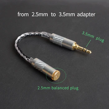 OKCSC Hifi Muzika 3,5 mm Priključak od 2,5 mm Ženski Balans Izlazni Adapter Stereo Audio Kabel 8 Jezgri Kabel za Slušalice i mobilni telefon