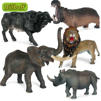 Velika Imitacija PVC Džungle Divlje Životinje Zoo Slon Lav Tigar Nosorog Model PVC Figure Edukativne igračke za djecu Poklon