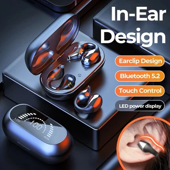 2022 NOVE Bežične Slušalice TWS Bluetooth 5,2 Slušalice s Koštane Vodljivosti, Dizajn Isječke, osjetljiv na Dodir za Upravljanje, Led Slušalice, Sportski Slušalice