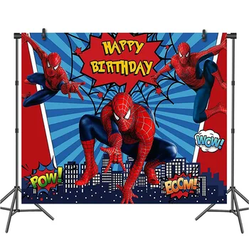 120x80 cm Spider-Man Večernje Pozadine Zavjese Фотобудка Pauk Superheroj Dječji Rođendan Zidne Dekoracije Pozadina Tkanine