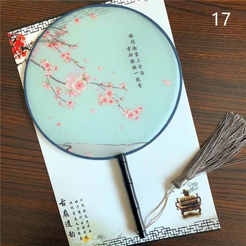 Kineski Stil Cijele Ventilator s Drvenom Drškom Prijenosni Tiskano Starinski Ventilator Plesne Vjenčanje Favorizira 5