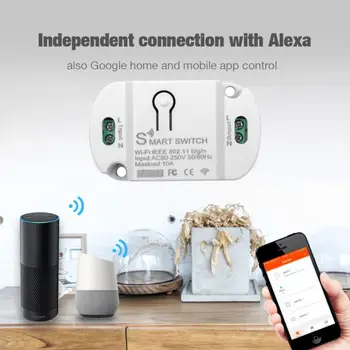 WiFi Pametan Prekidač Timer Pametna Veza 10A Bežični Prekidači Automatizacija Pametne Kuće, Kompatibilne S Tuya Alexa Google Home  5