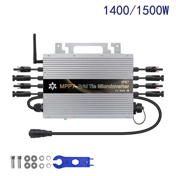 1400 W, 1500 W MPPT Mreže Kravata mikro Inverter IP67 sa ugrađenim WiFi za solarne ploče 20-60 U dc i mreže 80-265 U ac 0