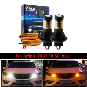 Najbolji Auto LED Canbus DRL Navigacijska svjetla i Поворотник S Dvostrukim Načinom osvjetljenje Vanjska Svjetla T20 7440 WY21W Za Infiniti FX37 FX 50 2011