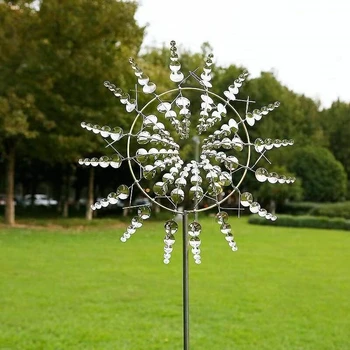 Nova Jedinstvena i Čarobna Metalni Vjetrenjača 3D Vodene Kinetička Skulptura Travnjak Metalne Solarni Vjetar Predenje Dekor Dvorište i Vrt 1