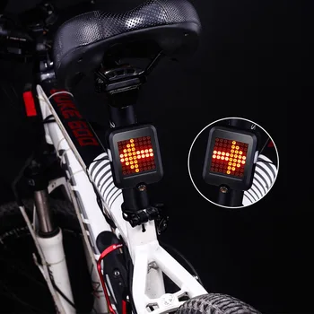 64 LED Intelektualni Biciklistička dugo Svjetlo Crveni Laserski Biciklistička Fenjer Biciklističke skrenite signali dugo Svjetlo USB Punjiva Biciklistička Fenjer