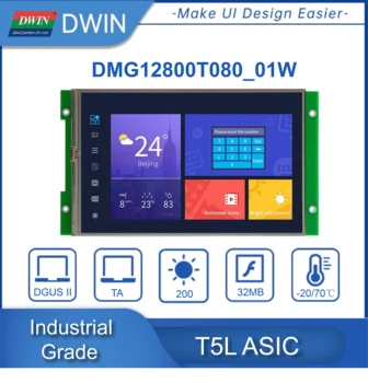 DWIN 8,0 cm Arduino Modula 1280*800 TFT LCD zasloni HMI/UART RS232 RS485 Povezivanje na PLC ESP32 Mega 2560 DMG12800T080_01W