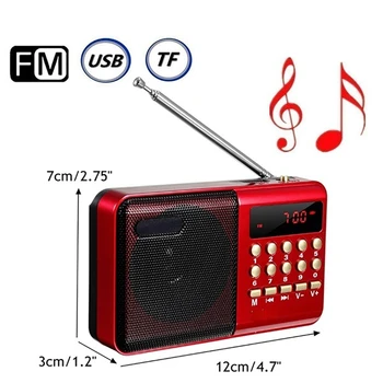 Prijenosni prijenosni K62 radio MP3 player zvučnik za seniore Mini punjiva digitalni FM USB podrška TF MP3 player zvučnik
