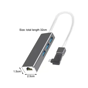 Ethernet Adapter velike brzine 10/100 Mbit/s Micro USB RJ45 LAN Konverter sa 3 USB Hub OTG Adapter za Streaming TV-Memorije Etherne 5