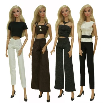 VELIKA AKCIJA /top + hlače /bijelo i crno odijelo, komplet odjeće za lutke, 30 cm, BJD Xinyi FR ST, Barbie doll / odjeća za lutke