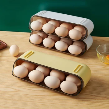 Nova Kutija za Jaja na Kotačima za Hladnjak, Kuhinjski Polica za Skladištenje i Organizaciju, Izvlačenje Plastični Kontejner za Skladištenje Kuće