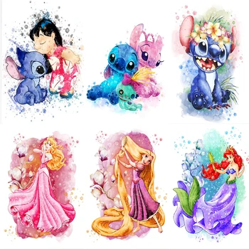 Disney animirani film Princeza 5D Diamond Slika Lilo i Stitch Puni Okrugli Mozaik Diamond Vez Gorski Kristal Slike Kućni Dekor 0