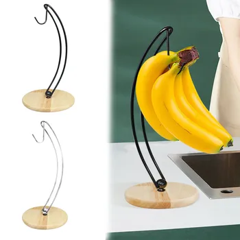 Stalak za Banana Držača Moderna Vješalica za Banana Drveta sa Drvenom Štanda za Voće od Nehrđajućeg Čelika za domaće Kuhinje