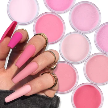 9 Boca/Set Pink Градиентная Akril Prah Za Ukrašavanje noktiju 3D Rezbareni u Prahu Profesionalni Pigment za Nokte Skup Prašine 135 g