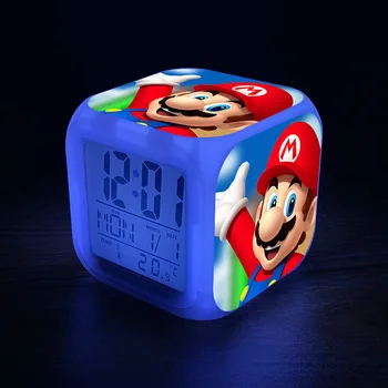 Super Mario Bros Crtani Alarm Led Šarene Boje Sat Luigi Yoshi Anime Figure Alarm Igračke Dječji Rođendan Pokloni 2