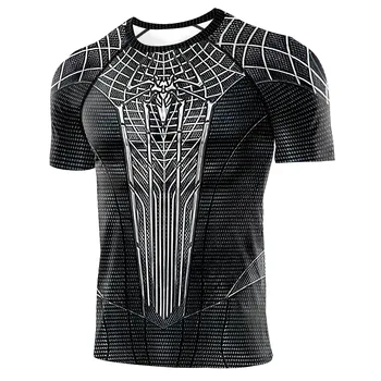 T-shirt S Superheroj, Компрессионная Košulja Za Sprint, t-Shirt s spider-man 3d Print, Zabavne Majice Za Fitness, Odjeća Za Fitness
