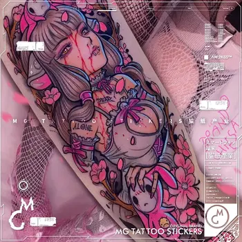 12*34 cm Vodootporan Tamna Identitet Alternativa Seksi Djevojka Crtani Anime Cvijet Ruka Tattoo Naljepnice 0