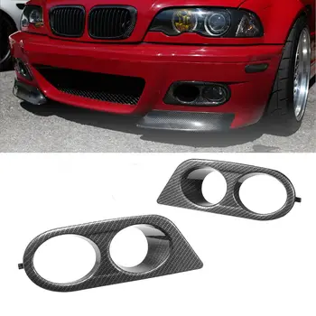 Par Automobilskih Svjetala za Maglu Pokriva Surround za dovod Zraka Za BMW E46 M3 2 Vrata, 2001-2006 Karbonskih Vlakana Sjajno Crna 1