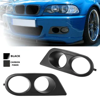 Par Automobilskih Svjetala za Maglu Pokriva Surround za dovod Zraka Za BMW E46 M3 2 Vrata, 2001-2006 Karbonskih Vlakana Sjajno Crna 2