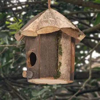 Drveni Birdhouse odmorište za Ptice Dekor Mini Ručne izrade Kućica za Ptice Kuće