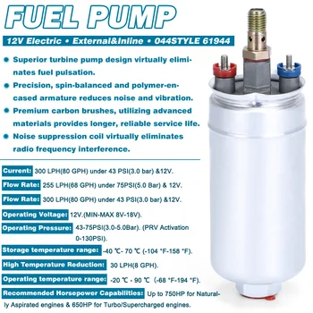 Vanjski pumpa za gorivo Hypertune - Top 044 044 za OEM: 0580 254 044 Poulor 300lph pumpa za Gorivo 044 HT-FPB044 1