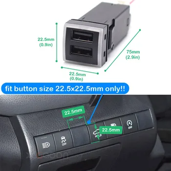 12 U dvojnom 2 USB Porta QC3.0 Mobitel Auto Brzi Punjač za Toyota Land Cruiser Prado 150 Serije Rav4 Camry Hiace Corolla 1
