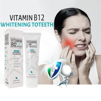 Pasta za zube S Vitaminom B12 Odlicno Отбеливающая Осветляющая Ljekovito Desni, Oralne higijene Uklanjanje Mrlja Izbjeljivanje Zubi 100 ml