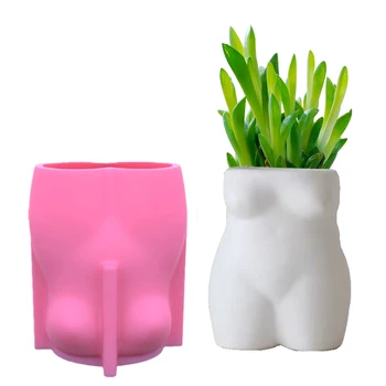 3D Vaza Za Cvijeće Silikonska Forma DIY Seksi Ženski Oblik Tijela Gips lončanica Oblika Sušeni Cvijet kontejner Betona Cementa Oblik Kućni Dekor