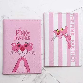 Crtani dodatna Oprema za Slatka Pink Panther Držač Za Putovnice Od Umjetne Kože Ženska Road-Cover Za Putovnice Torbica Za Držače ID Kartica