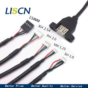 1 kom. USB-guma s uha za XH2.54/PH2.0 4P/MX1.25/SH1.0 matična ploča kabel za šasiju kabel za zaslon osjetljiv na dodir 30 cm USB Priključci linija