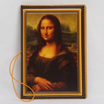 3D Držač za putovnice u Europskom stilu, torbica za putovnice od PVC -, 14 * 9,6 cm, Držači za kartice i osobne iskaznice -Mona Lisa