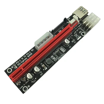6 kom 3 u 1 4pin Molex PCI-E Kartica za майнинга 6pin Riser SATA 60 cm PCIE 1x do 16x PCI Express Riser Card za Antminer Bitcoin Miner 2