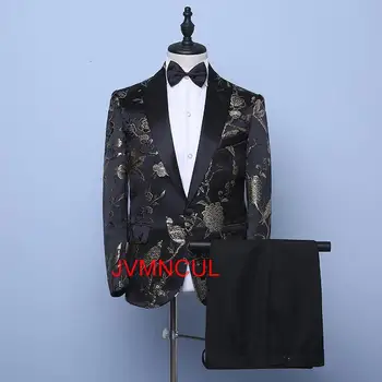2022 Formalni Srebrno-siva Muško Odijelo Mladoženje, 2 komada, Crna Vjenčanja odijelo s Igle (jakna + hlače), Homme Terno Masculino, Slim