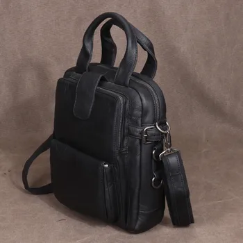 Retro modni top od bičevati prvi sloj, muška crna torba za rad na otvorenom, visokokvalitetni poslovni portfelj od prirodne kože 3