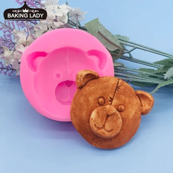Crtani 3D medvjed glava sapun kalup Lizalica čokolada oblika alata za ukrašavanje torte DIY pečenje kuhanje fondan silikonska forma 0