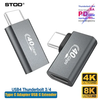 Pravokutni Priključak Adaptera Tipa C USB C Produžni kabel Ženski Muški 90 Stupnjeva Lakat L Oblika Prijenos Podataka Slušalice Audio Converter